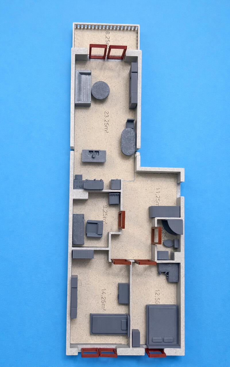 4. Mieszkanie 75m2 - rzut z góry